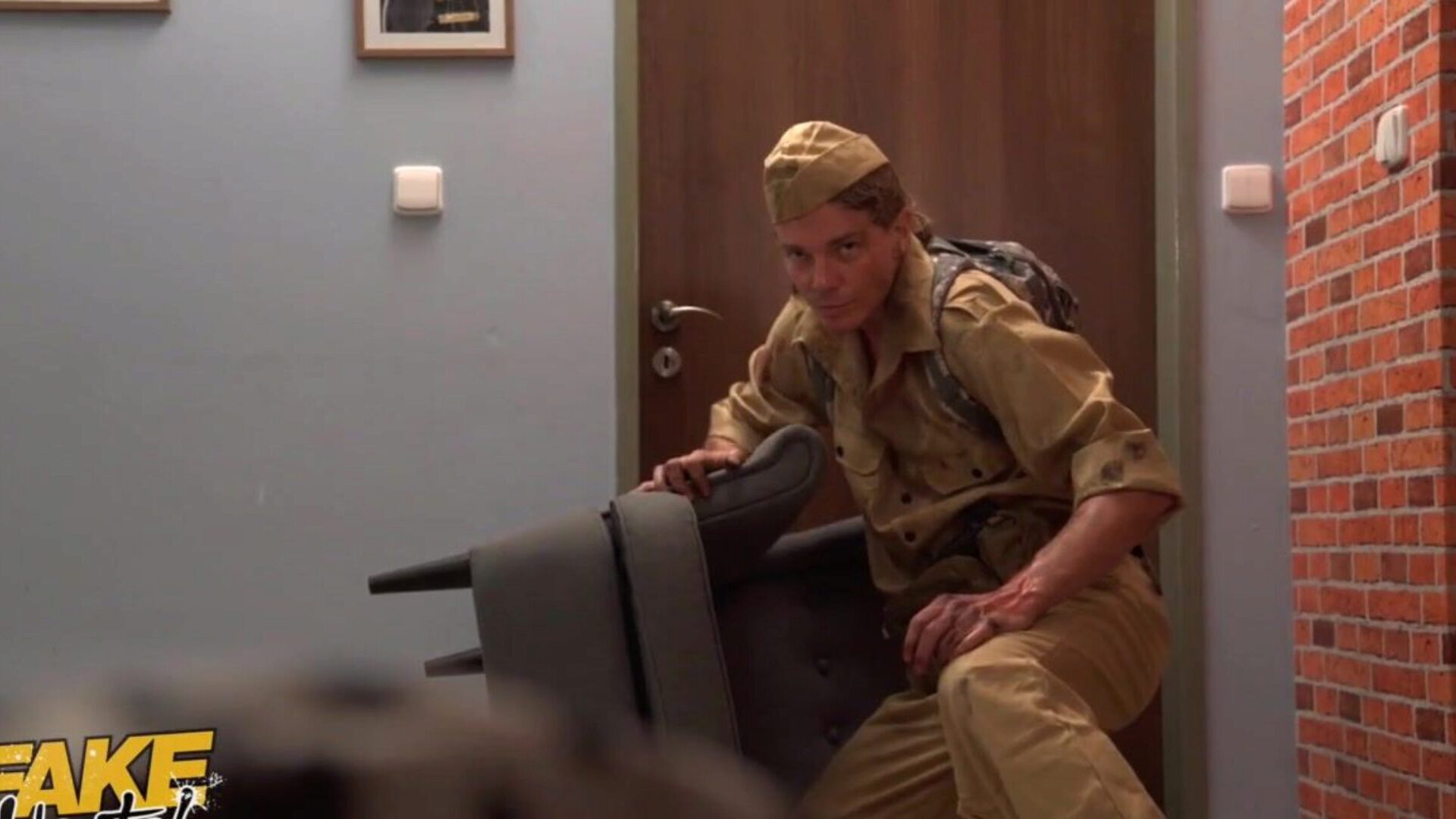 Fake Hostel War Time Widows Passionate Fuck with Soldier at Night