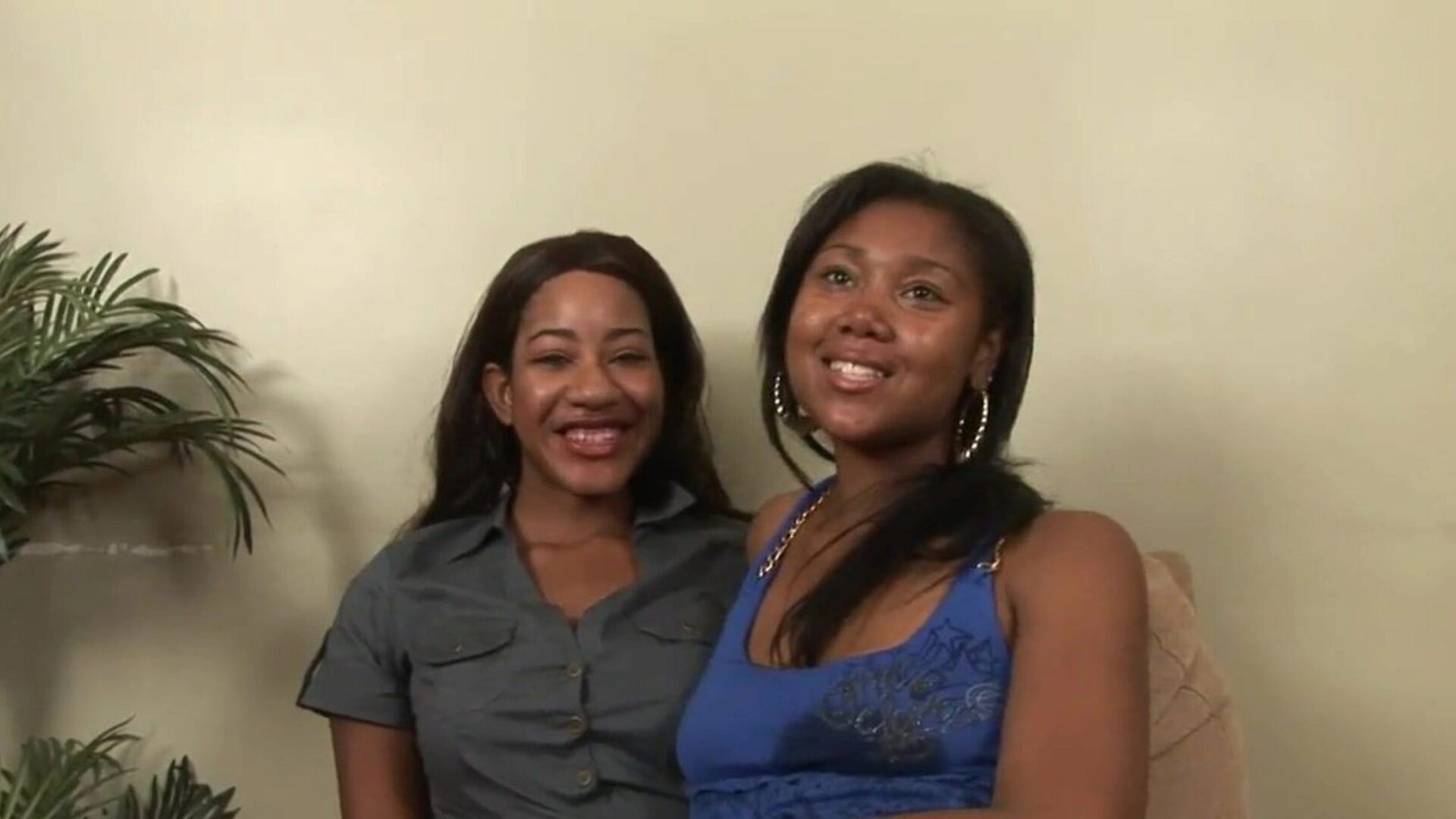 Sensational african angels use a strapon vibrator